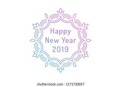 Happy new year 2019 greeting card design