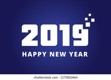 Happy new year 2019 greeting card design