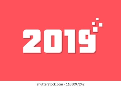 Happy new year 2019 greeting card design