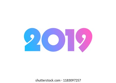 Happy new year 2019 greeting card design