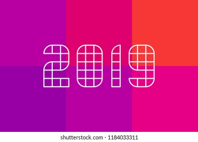 Happy new year 2019 greeting card design