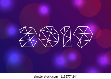 Happy new year 2019 greeting card design