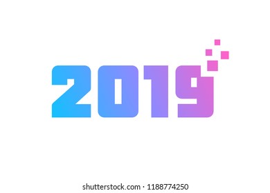 Happy new year 2019 greeting card design