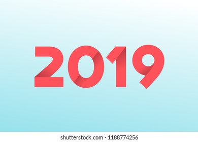 Happy new year 2019 greeting card design