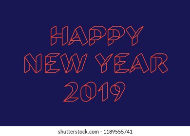 Happy new year 2019 greeting card design