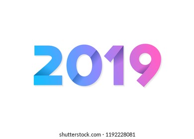 Happy new year 2019 greeting card design