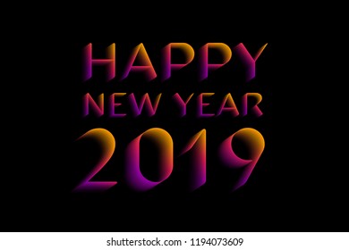 Happy new year 2019 greeting card design