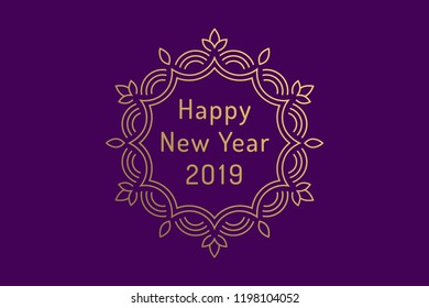 Happy new year 2019 greeting card design