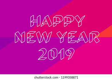 Happy new year 2019 greeting card design