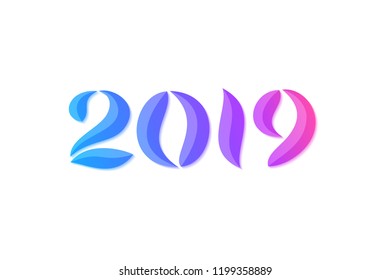 Happy new year 2019 greeting card design