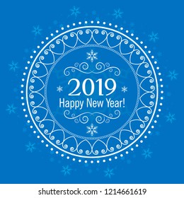 Happy  New Year 2019. For greeting cards, flyers, invitations, posters, brochures, banners, calendar.