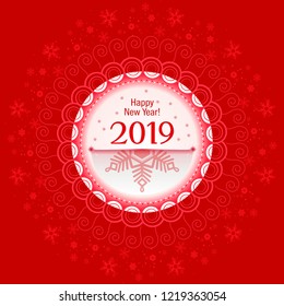 Happy  New Year 2019. For greeting cards, flyers, invitations, posters, brochures, banners, calendar.