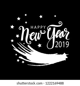 Happy new year 2019 greeting card.