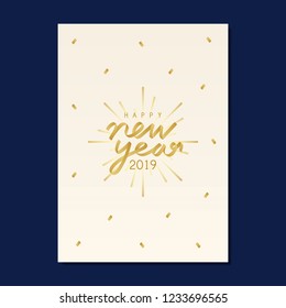 Happy new year 2019 greeting card vector