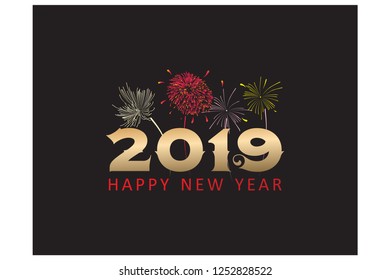 happy new year 2019 greeting cards and banner vector