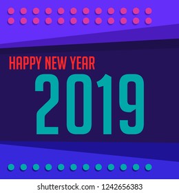 Happy New Year 2019 Illustration Vector