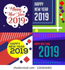Happy New Year 2019 Illustration Vector