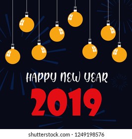 happy new year 2019 lettering
