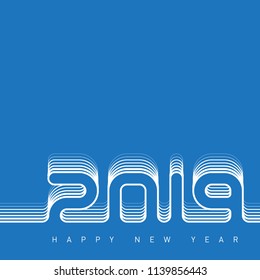 Happy new year 2019. Modern greeting card Vector design template. Universal background.