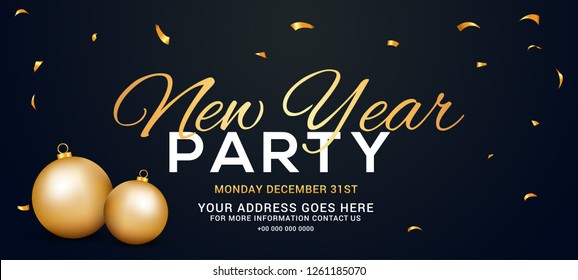 Happy new Year 2019 party Poster Or Banner Party Background.