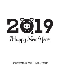 Happy New Year 2019 pig chines new year