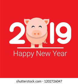 Happy New Year 2019 pig chines new year
