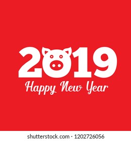 Happy New Year 2019 pig chines new year
