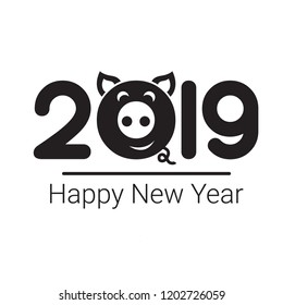 Happy New Year 2019 pig chines new year