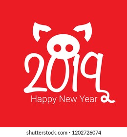 Happy New Year 2019 pig chines new year