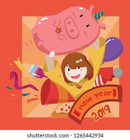 Happy New Year 2019. The year of the pig