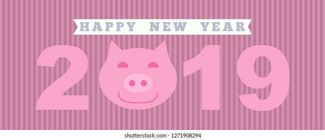 Happy new year 2019. Pig year