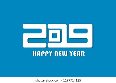 Happy New Year 2019 sign concept. Vector illustration