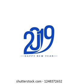 Happy New Year 2019 stylish text design background