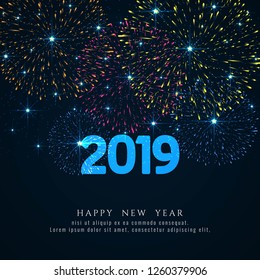 Happy new year 2019 stylish greeting background