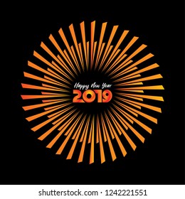 Happy New Year 2019 template design 