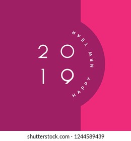 Happy New Year 2019. Templete design for card, background or flayer