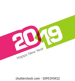 Happy new year 2019 Text Design vector.