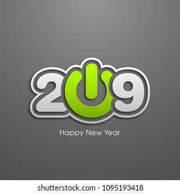Happy new year 2019 Text Design vector.