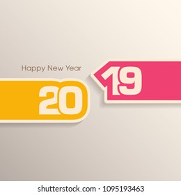 Happy new year 2019 Text Design vector.