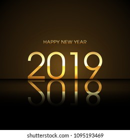Happy new year 2019 Text Design vector.
