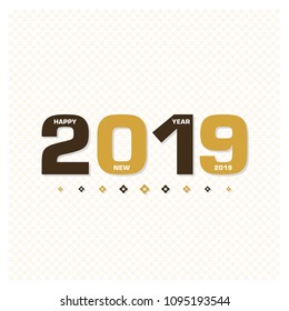 Happy new year 2019 Text Design vector.