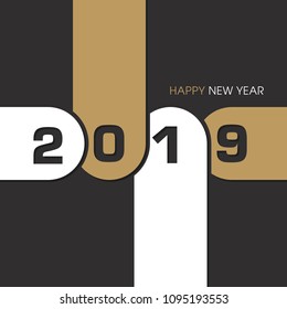 Happy new year 2019 Text Design vector.