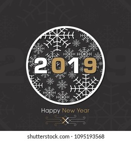 Happy new year 2019 Text Design vector.