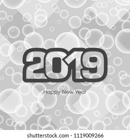 Happy new year 2019 Text Design vector.