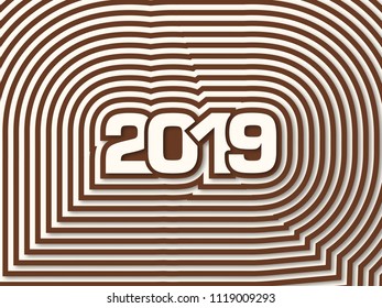 Happy new year 2019 Text Design vector.