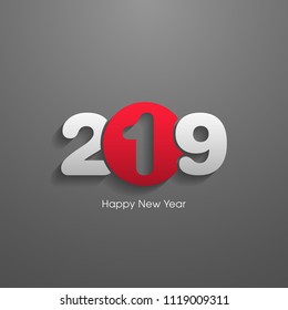 Happy new year 2019 Text Design vector.