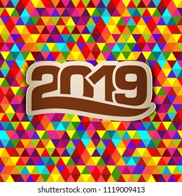 Happy new year 2019 Text Design vector.