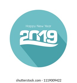 Happy new year 2019 Text Design vector.