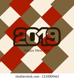 Happy new year 2019 Text Design vector.