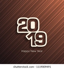 Happy new year 2019 Text Design vector.